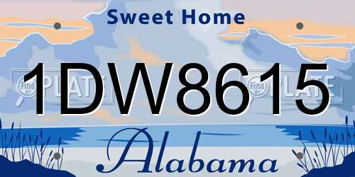 1DW8615 Alabama License Plate