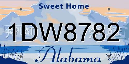 1DW8782 Alabama License Plate
