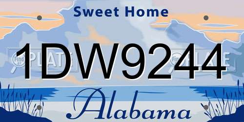 1DW9244 Alabama License Plate