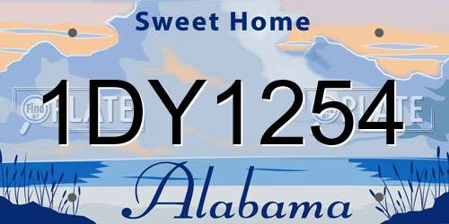 1DY1254 Alabama License Plate