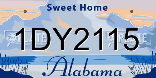 1DY2115 Alabama License Plate