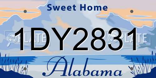 1DY2831 Alabama License Plate
