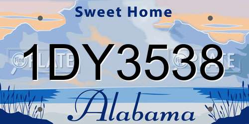 1DY3538 Alabama License Plate
