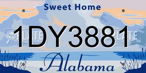 1DY3881 Alabama License Plate