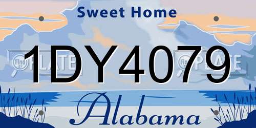 1DY4079 Alabama License Plate