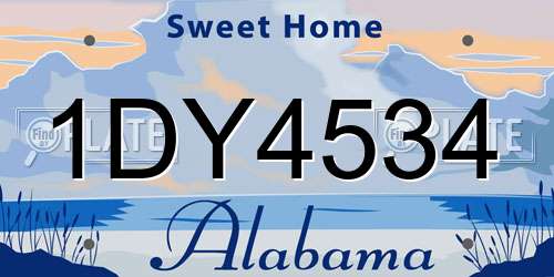 1DY4534 Alabama License Plate