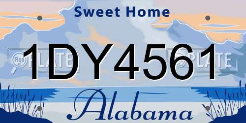 1DY4561 Alabama License Plate