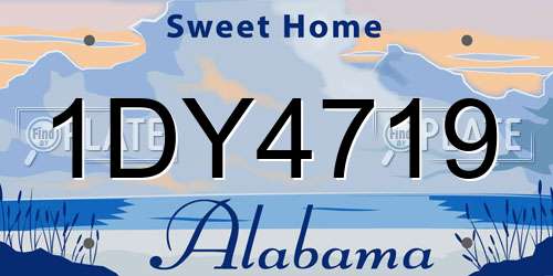 1DY4719 Alabama License Plate
