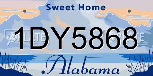 1DY5868 Alabama License Plate