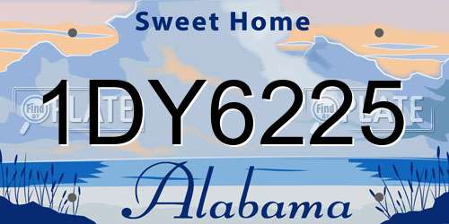 1DY6225 Alabama License Plate