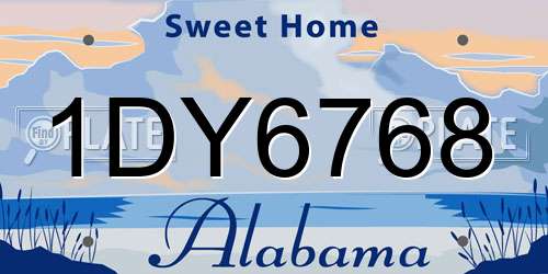1DY6768 Alabama License Plate