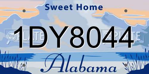 1DY8044 Alabama License Plate