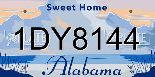 1DY8144 Alabama License Plate