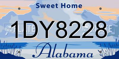 1DY8228 Alabama License Plate