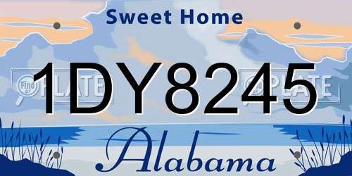1DY8245 Alabama License Plate