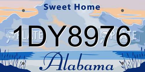 1DY8976 Alabama License Plate