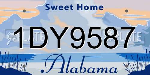 1DY9587 Alabama License Plate