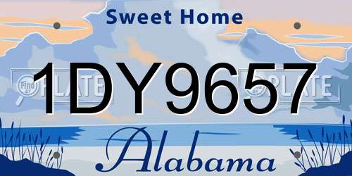 1DY9657 Alabama License Plate