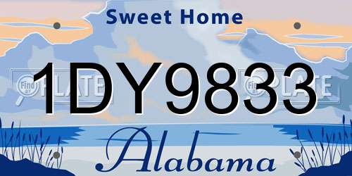 1DY9833 Alabama License Plate