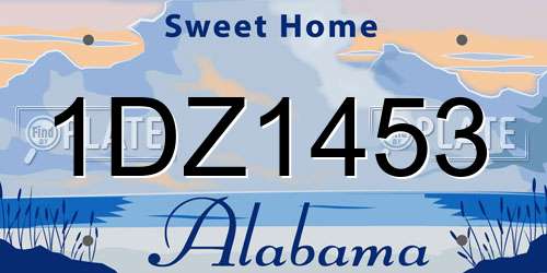 1DZ1453 Alabama License Plate