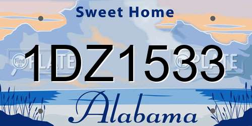 1DZ1533 Alabama License Plate