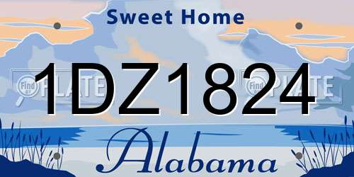 1DZ1824 Alabama License Plate
