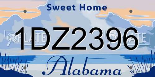 1DZ2396 Alabama License Plate