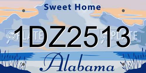 1DZ2513 Alabama License Plate