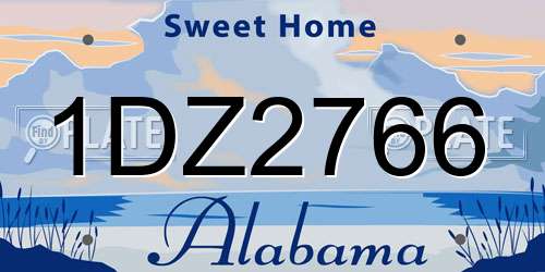 1DZ2766 Alabama License Plate