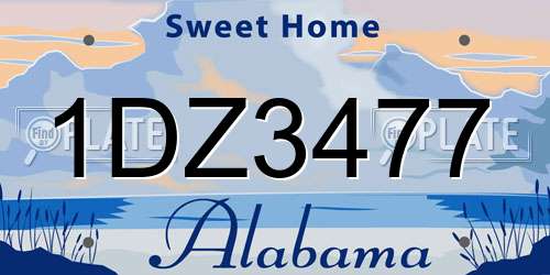 1DZ3477 Alabama License Plate