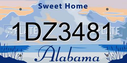 1DZ3481 Alabama License Plate