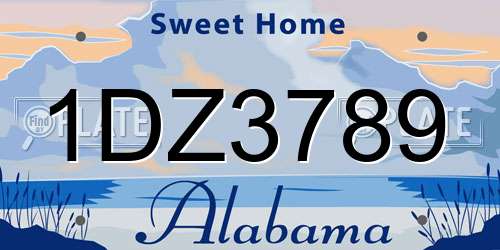1DZ3789 Alabama License Plate