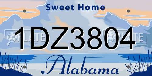 1DZ3804 Alabama License Plate
