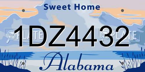 1DZ4432 Alabama License Plate