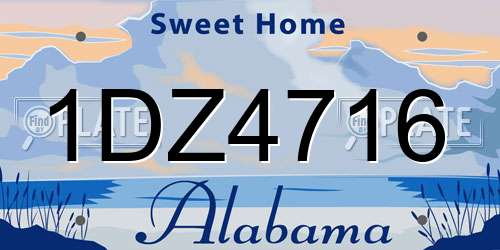 1DZ4716 Alabama License Plate