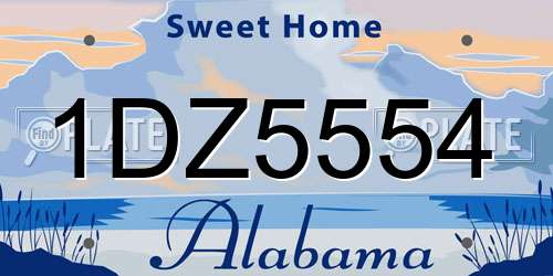 1DZ5554 Alabama License Plate