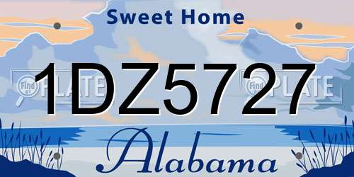 1DZ5727 Alabama License Plate