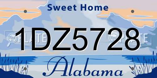 1DZ5728 Alabama License Plate