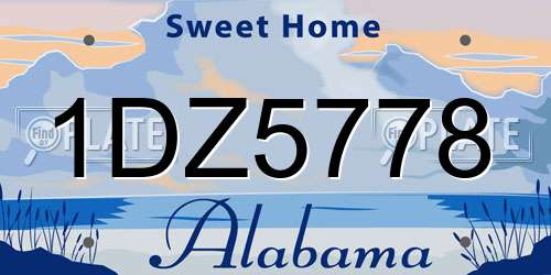 1DZ5778 Alabama License Plate