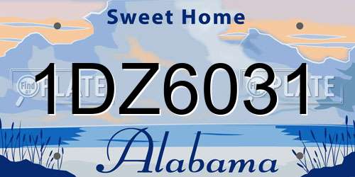 1DZ6031 Alabama License Plate