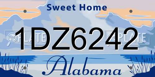 1DZ6242 Alabama License Plate