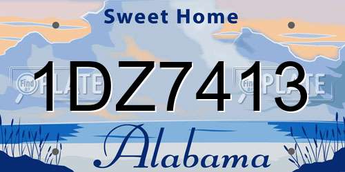 1DZ7413 Alabama License Plate