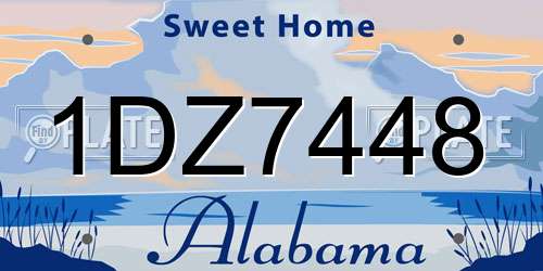 1DZ7448 Alabama License Plate