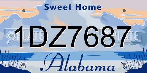 1DZ7687 Alabama License Plate