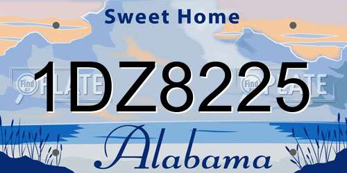1DZ8225 Alabama License Plate