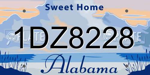 1DZ8228 Alabama License Plate