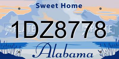 1DZ8778 Alabama License Plate