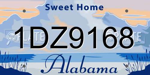 1DZ9168 Alabama License Plate