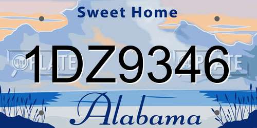 1DZ9346 Alabama License Plate