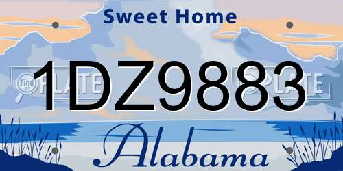 1DZ9883 Alabama License Plate
